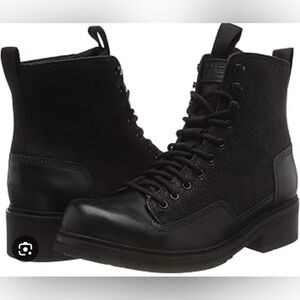 G-Star Raw Women’s Roofer Black Leather Lace Up Combat Boots | Size 10